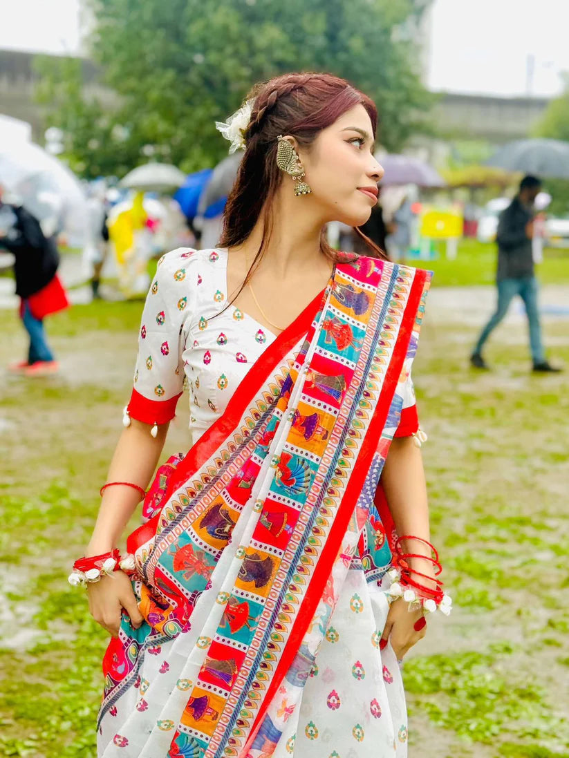 Semi Moslin Silk Saree (DP-106)