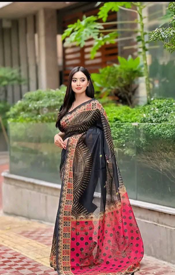 Semi Moslin Silk Saree (DP-110)