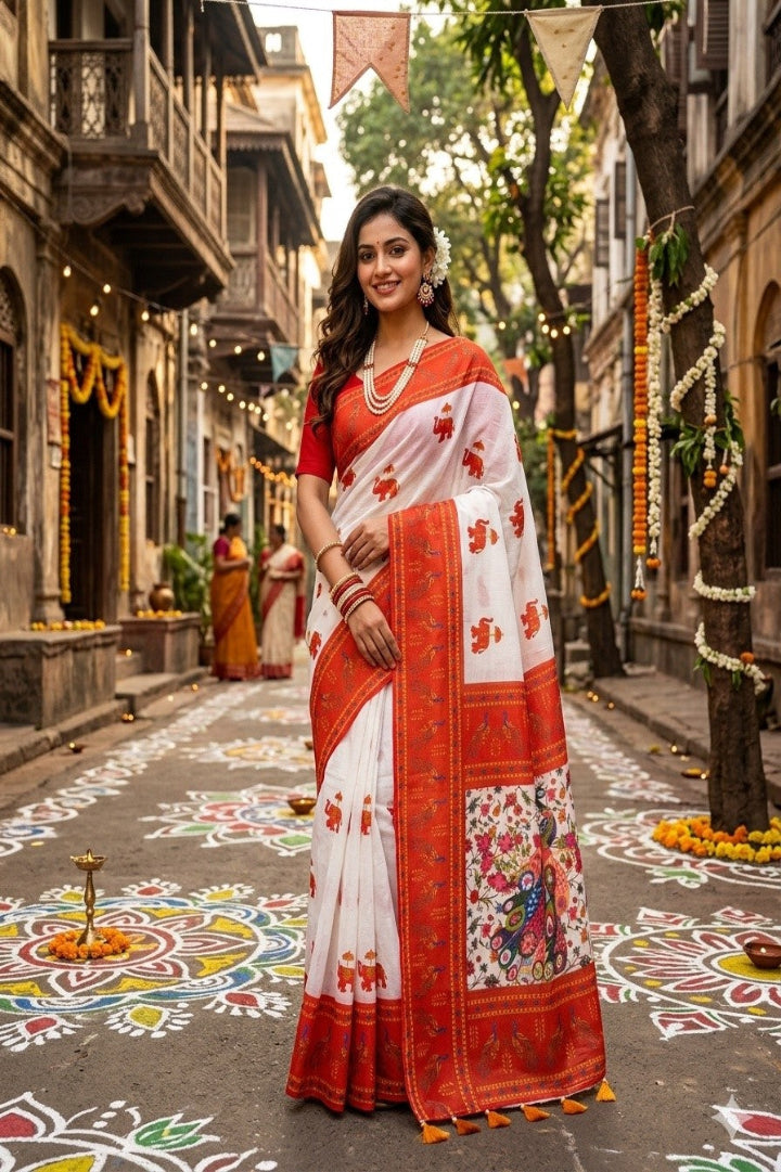 Semi Moslin Silk Saree (DP-101)