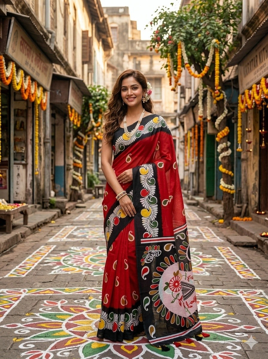 Semi Moslin Silk Saree (DP-102)