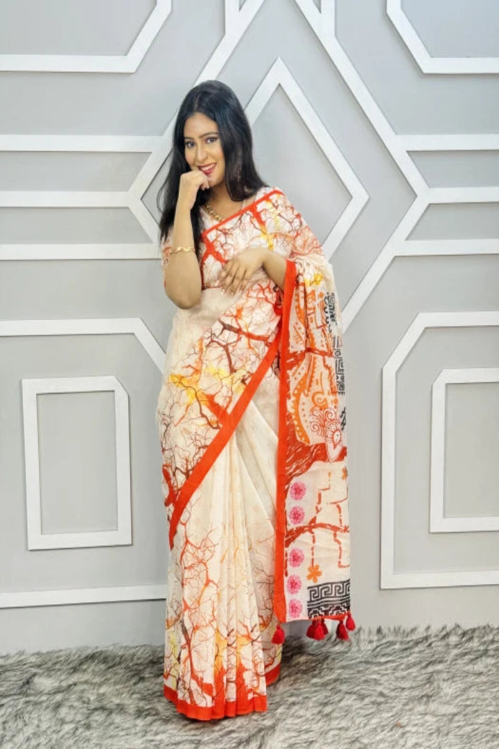 Semi Moslin Silk Saree (DP-103)