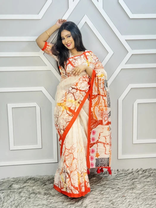 Semi Moslin Silk Saree (DP-103)