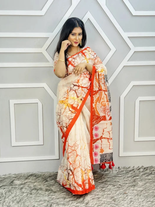 Semi Moslin Silk Saree (DP-103)