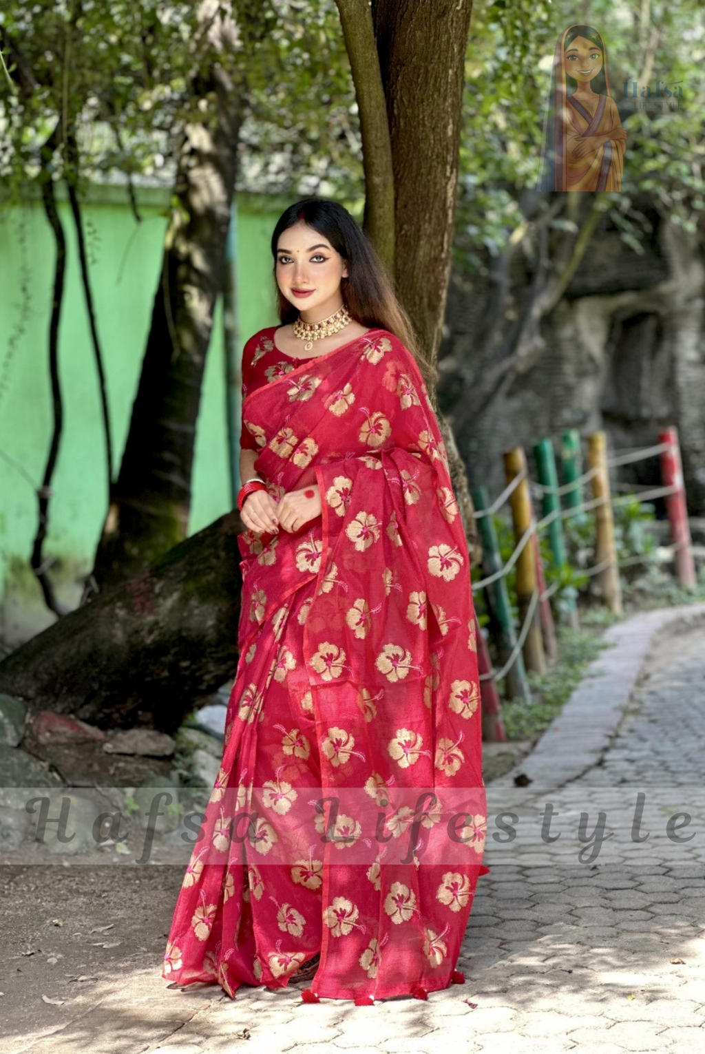 Half Silk Saree (HS-105)