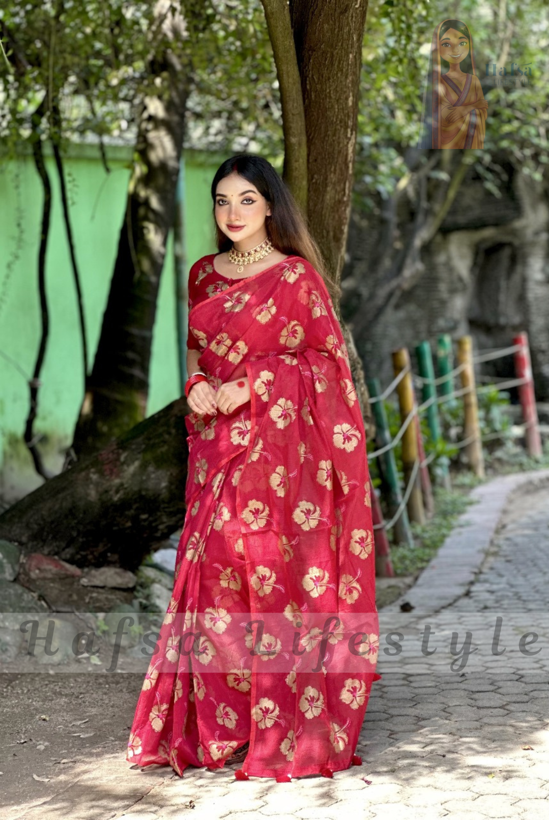 Half Silk Saree (HS-105)