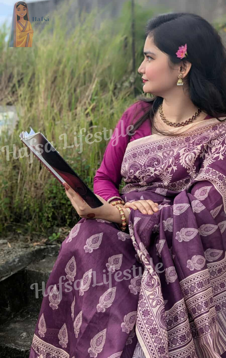 Semi Moslin Silk Saree (DP-108)