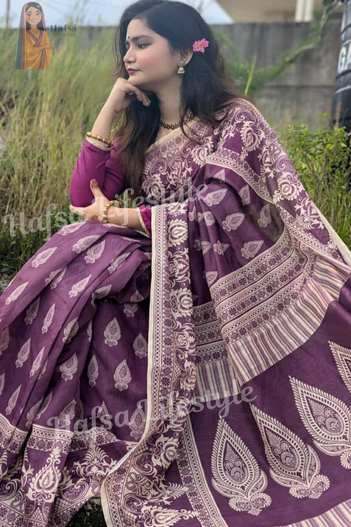Semi Moslin Silk Saree (DP-108)