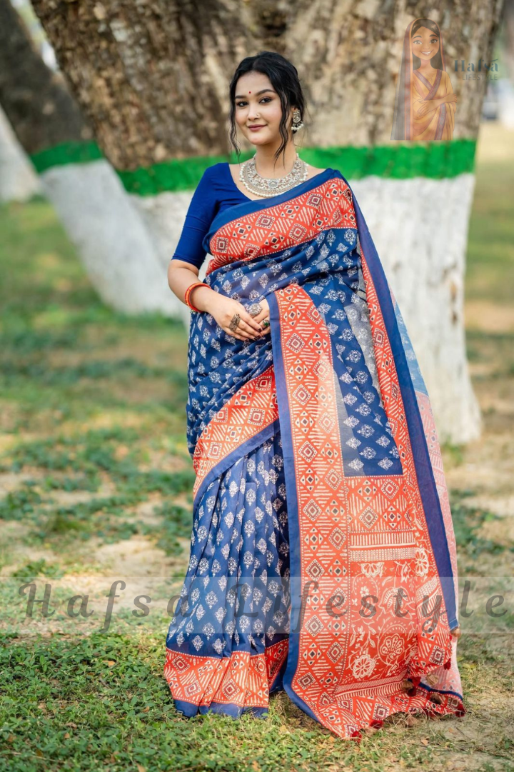 Semi Moslin Silk Saree (DP-109)