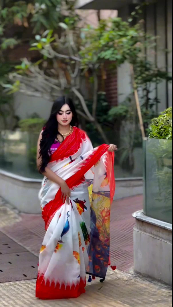 Semi Moslin Silk Saree (DP-104)