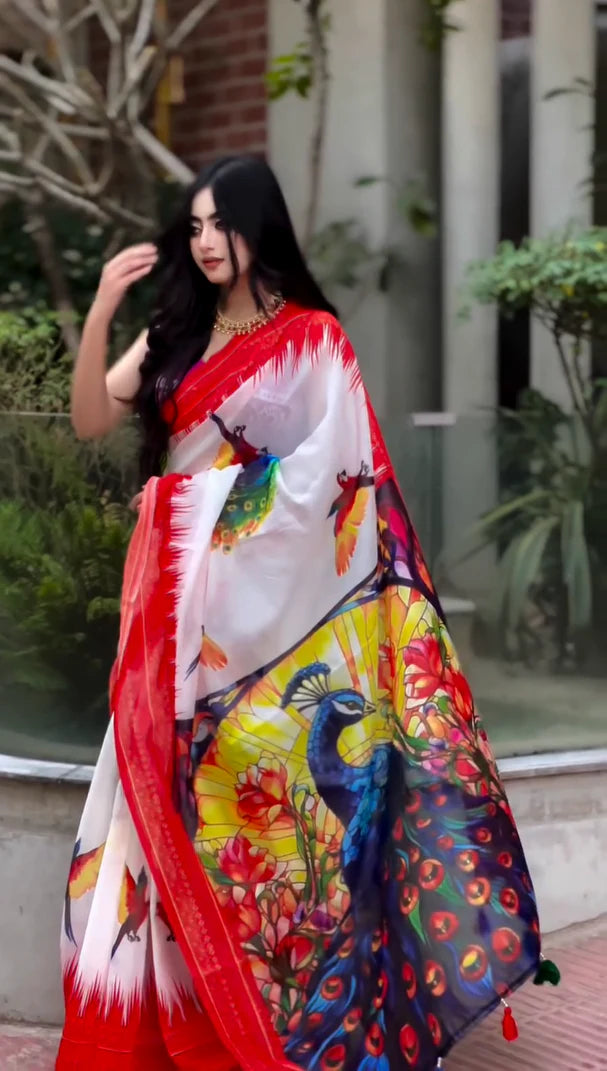 Semi Moslin Silk Saree (DP-104)