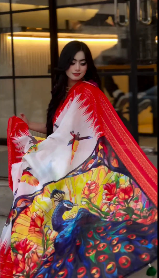 Semi Moslin Silk Saree (DP-104)