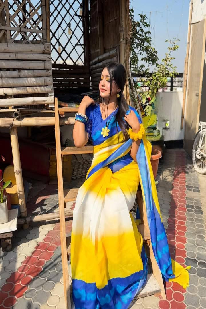 Semi Moslin Silk Saree (DP-107)