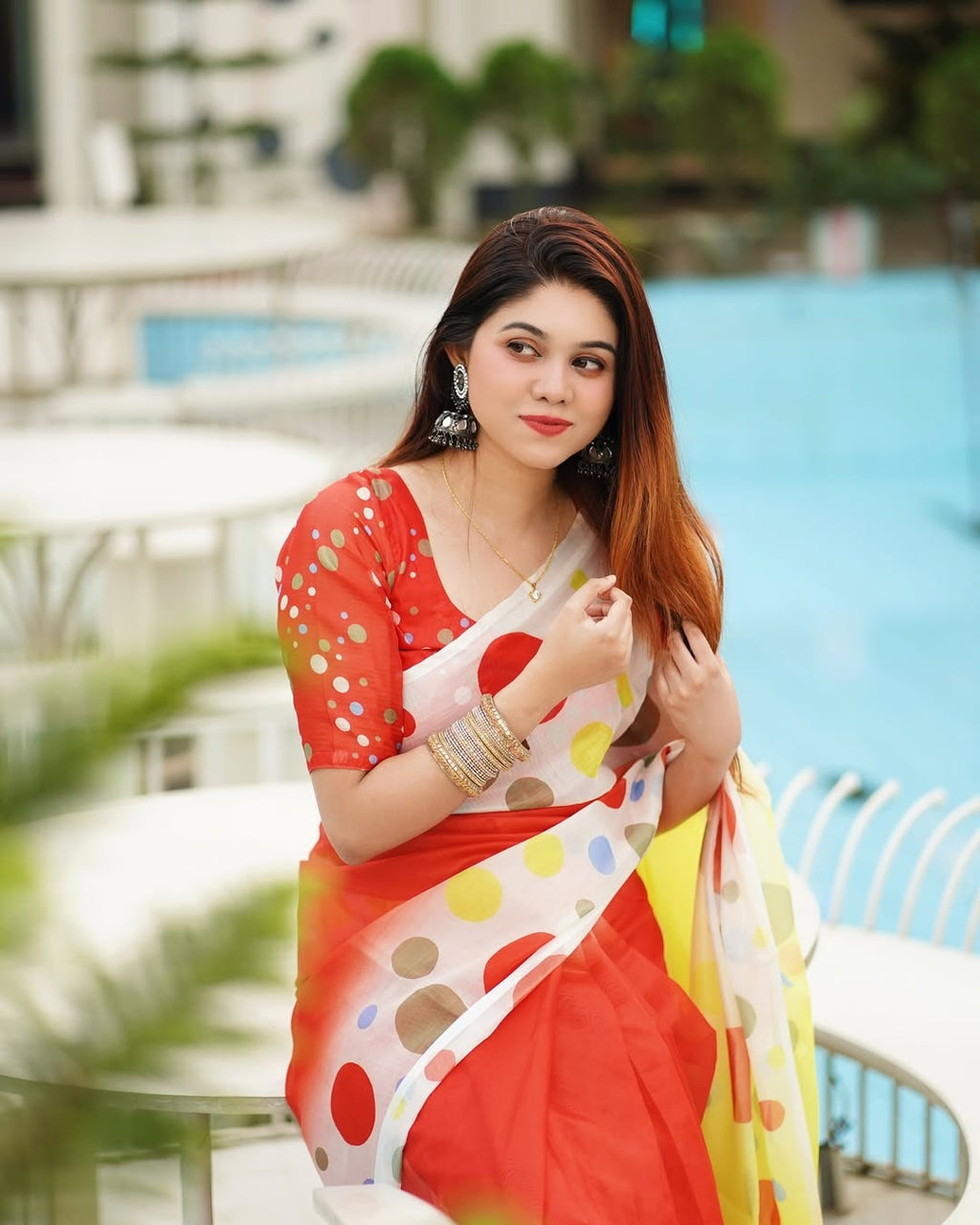 Semi Moslin Silk Saree (DP-105)